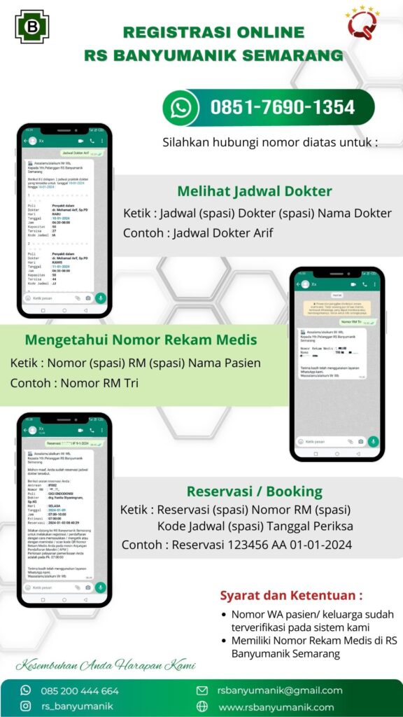 Pendaftaran online via WhatsApp RS Banyumanik Semarang
